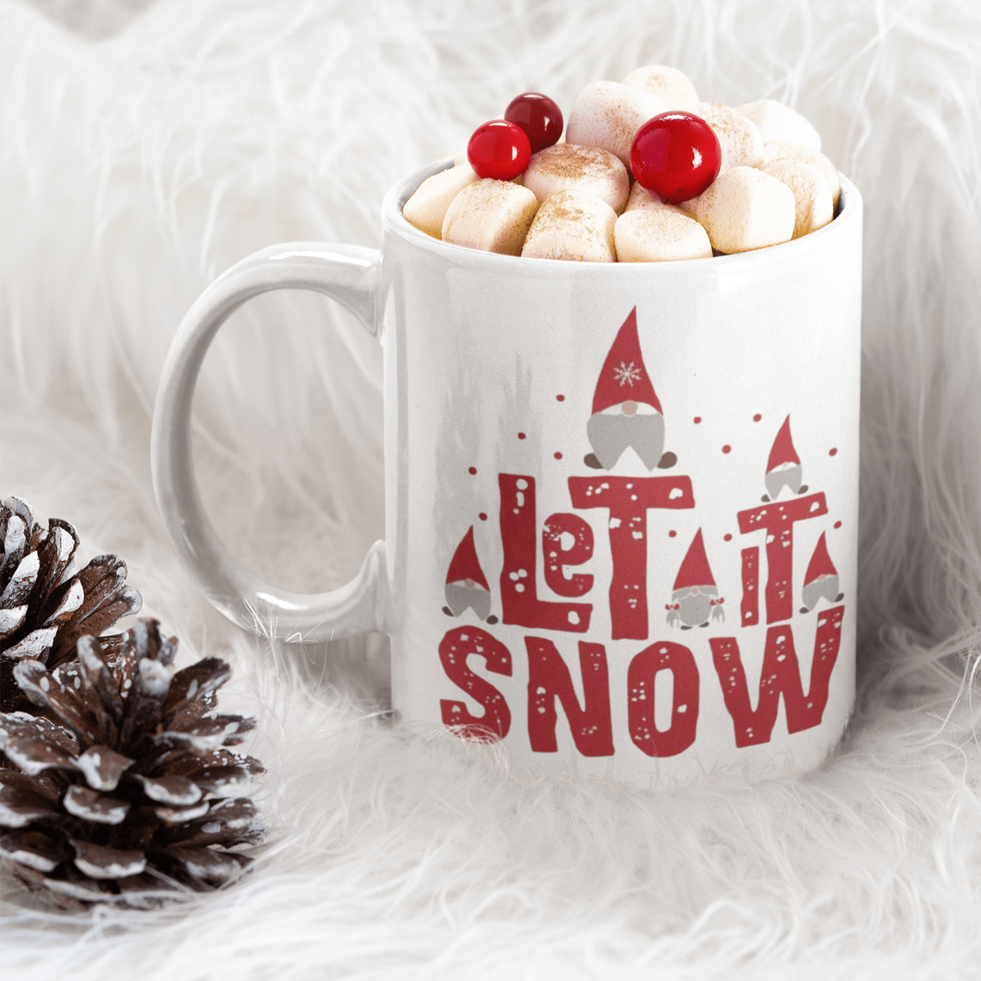 Purple LadyBug Decor Mug Gnome Christmas Mug | Let it Snow