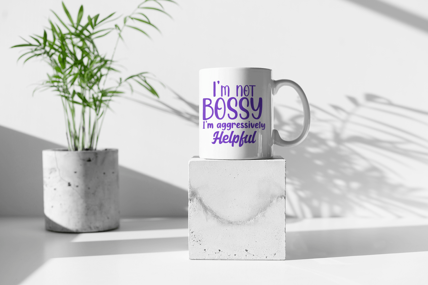 Purple LadyBug Decor Mug I'm Not Bossy, I'm Agressively Helpful Ceramic Mug