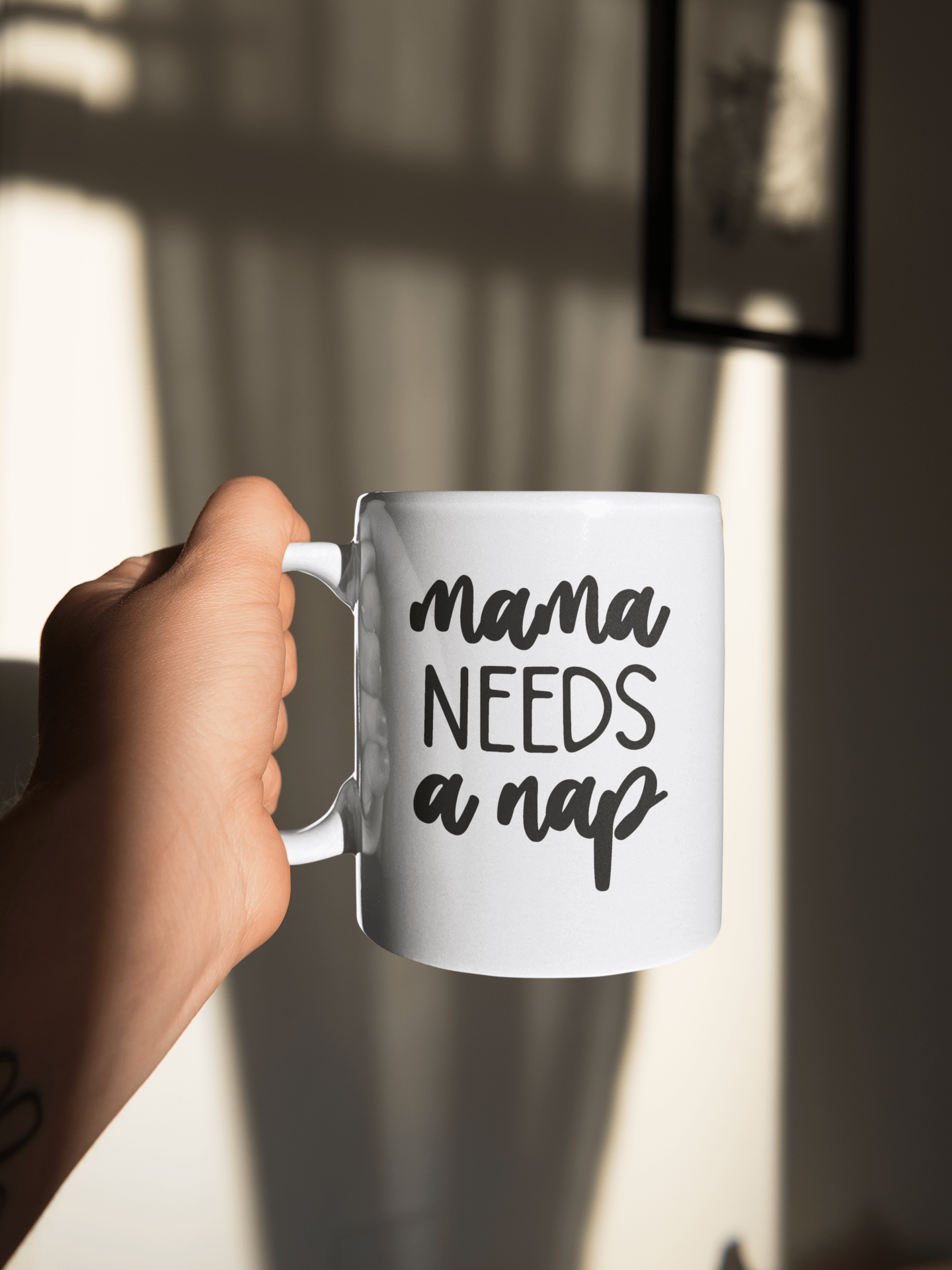 Purple LadyBug Decor Mug Mama Needs a Nap  Coffee Mug