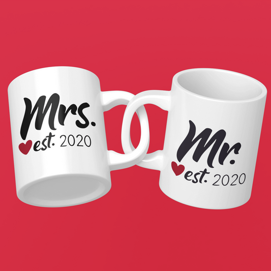 Purple LadyBug Decor Mug Mr. and Mrs. Est. Mugs | Wedding Wedding Gift Set