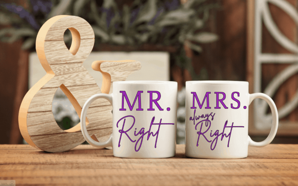 Purple LadyBug Decor Mug Mr and Mrs Personalized Ceramic Mugs