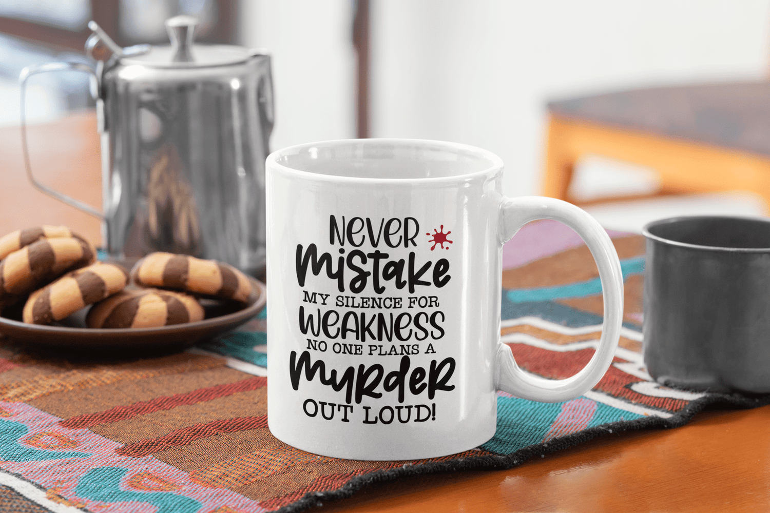 Purple LadyBug Decor Mug Never Mistake my Silence for Weakness ' Ceramic Coffee Mug
