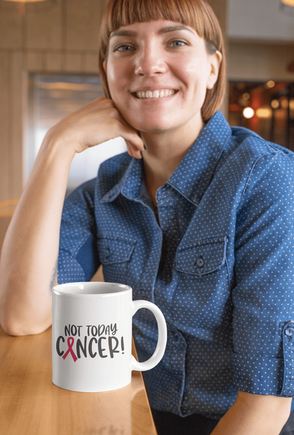 Purple LadyBug Decor Mug Not Today Cancer Awareness Mug