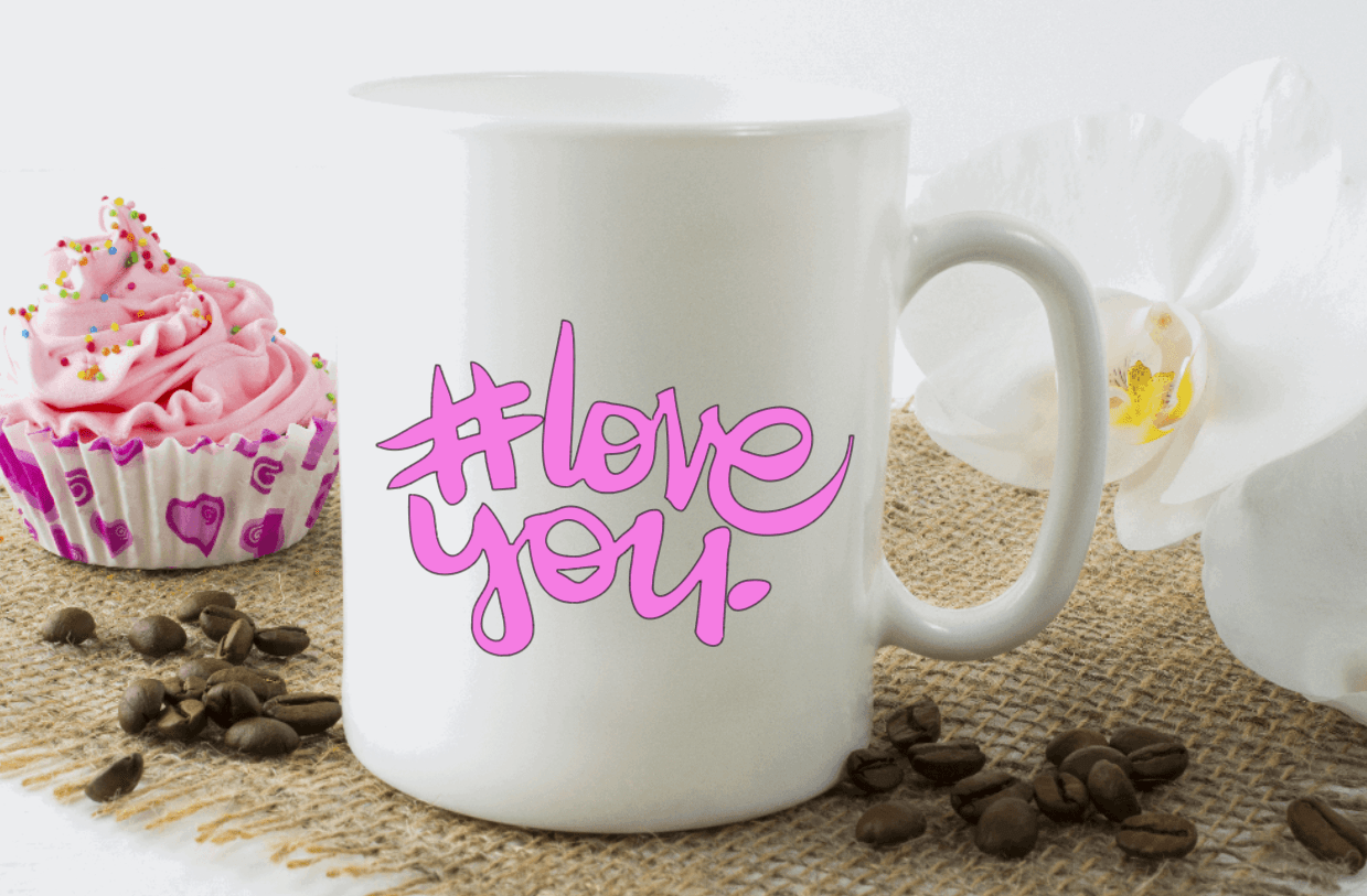 Purple LadyBug Decor Mug You & Me and Love You Ceramic Mugs