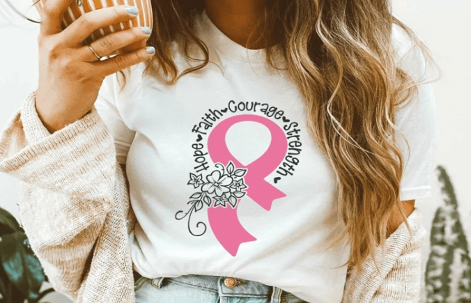 Purple LadyBug Decor shirts Breast Cancer Awareness Ribbon Shirt