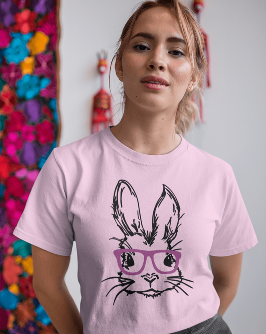 Purple LadyBug Decor shirts Easter Bunny with Glasses Shirt