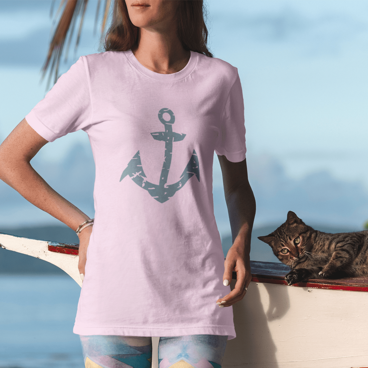 Purple LadyBug Decor shirts Grunge Anchor T-Shirt | Maritime Anchor Shirt