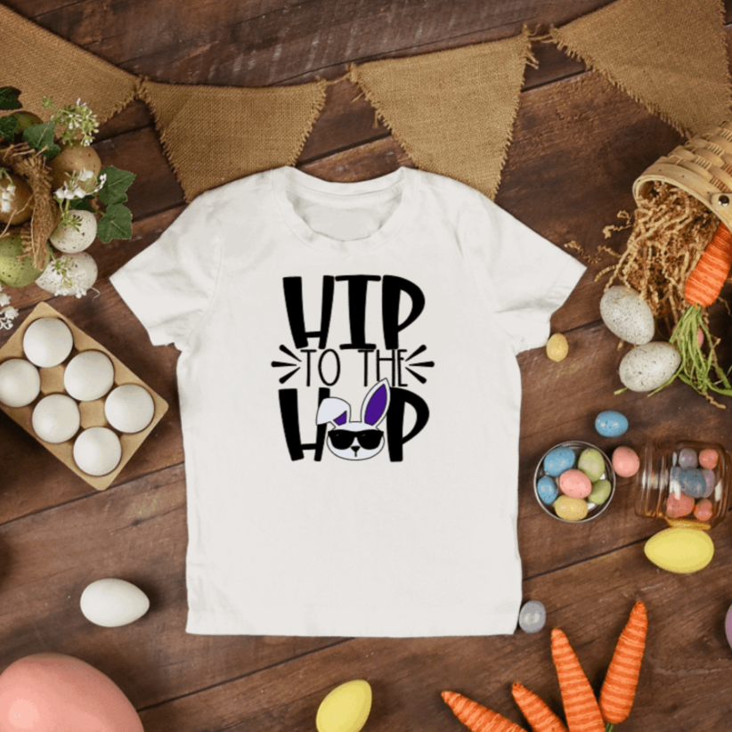 Purple LadyBug Decor shirts Hip to Hop Bunny with Glasses Shirt for Children
