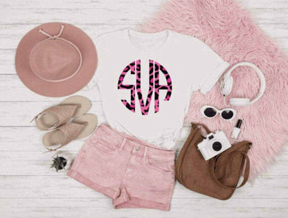 Purple LadyBug Decor shirts Leopard Print Comfort Shirt - Pink