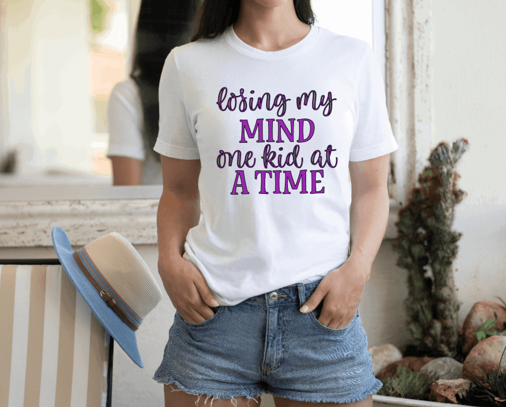 Purple LadyBug Decor shirts Losing my Mind one Kid at a Time Shirt