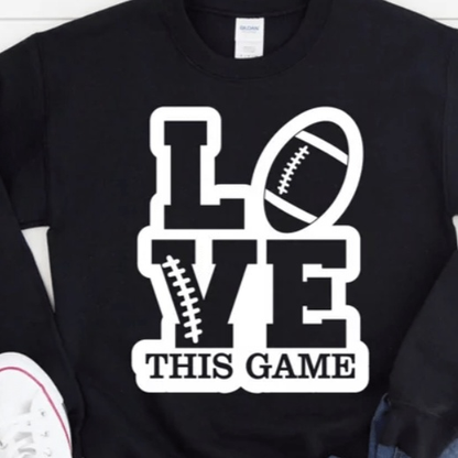 Purple LadyBug Decor shirts Love This Game Football Sweatshirt