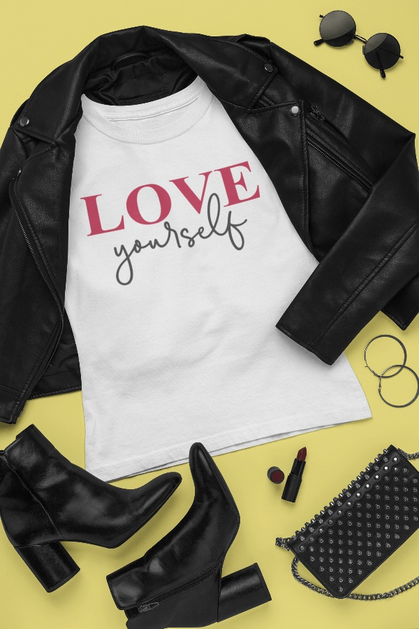 Purple LadyBug Decor shirts Love Yourself - Inspirational T-Shirt