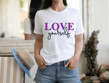 Purple LadyBug Decor shirts Love Yourself - Inspirational T-Shirt