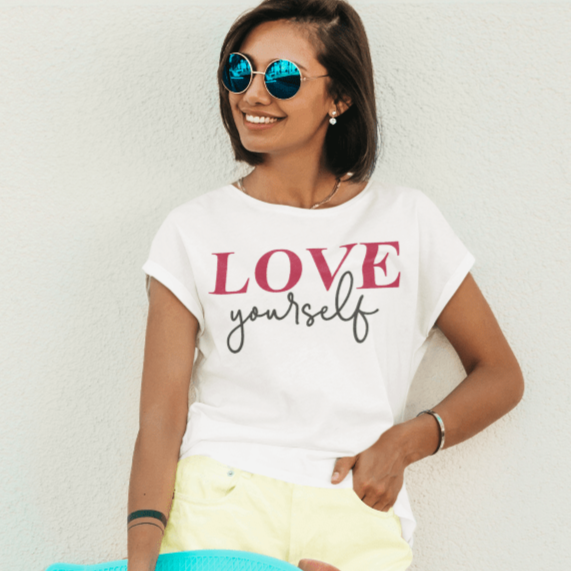 Purple LadyBug Decor shirts Love Yourself - Inspirational T-Shirt