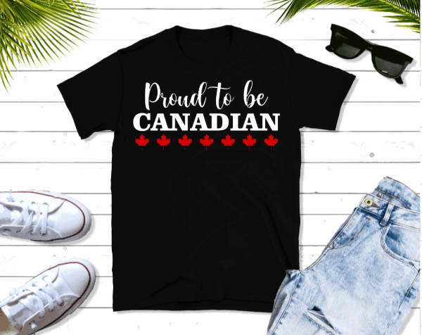 Purple LadyBug Decor shirts Proud to be CANADIAN - word T-Shirt