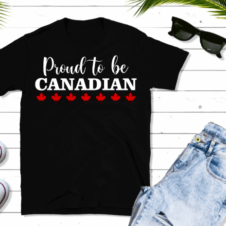 Purple LadyBug Decor shirts Unisex Proud to be CANADIAN - word T-Shirt