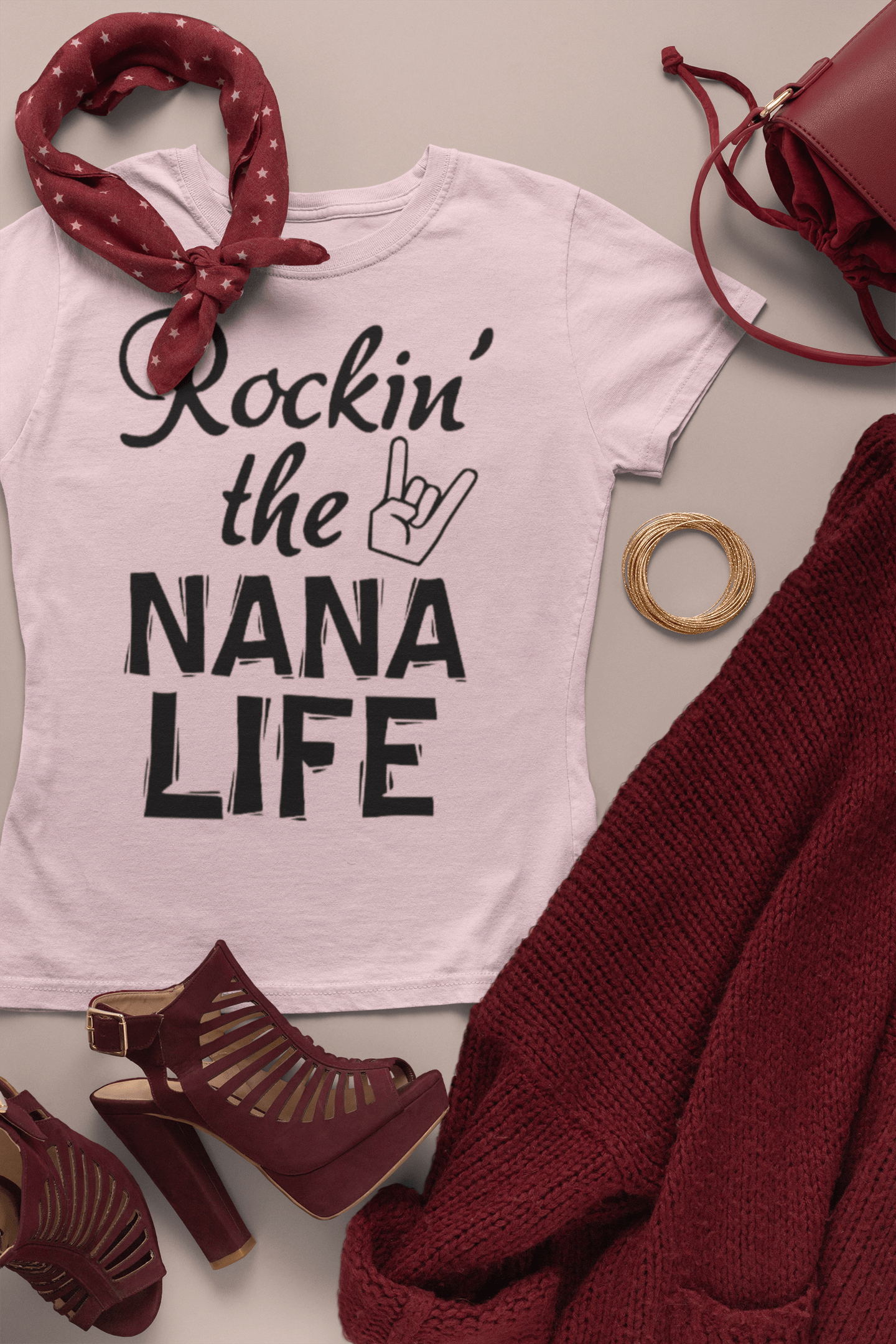 Purple LadyBug Decor shirts Women's Rocking the Nana Life T-Shirt | Nana Shirt