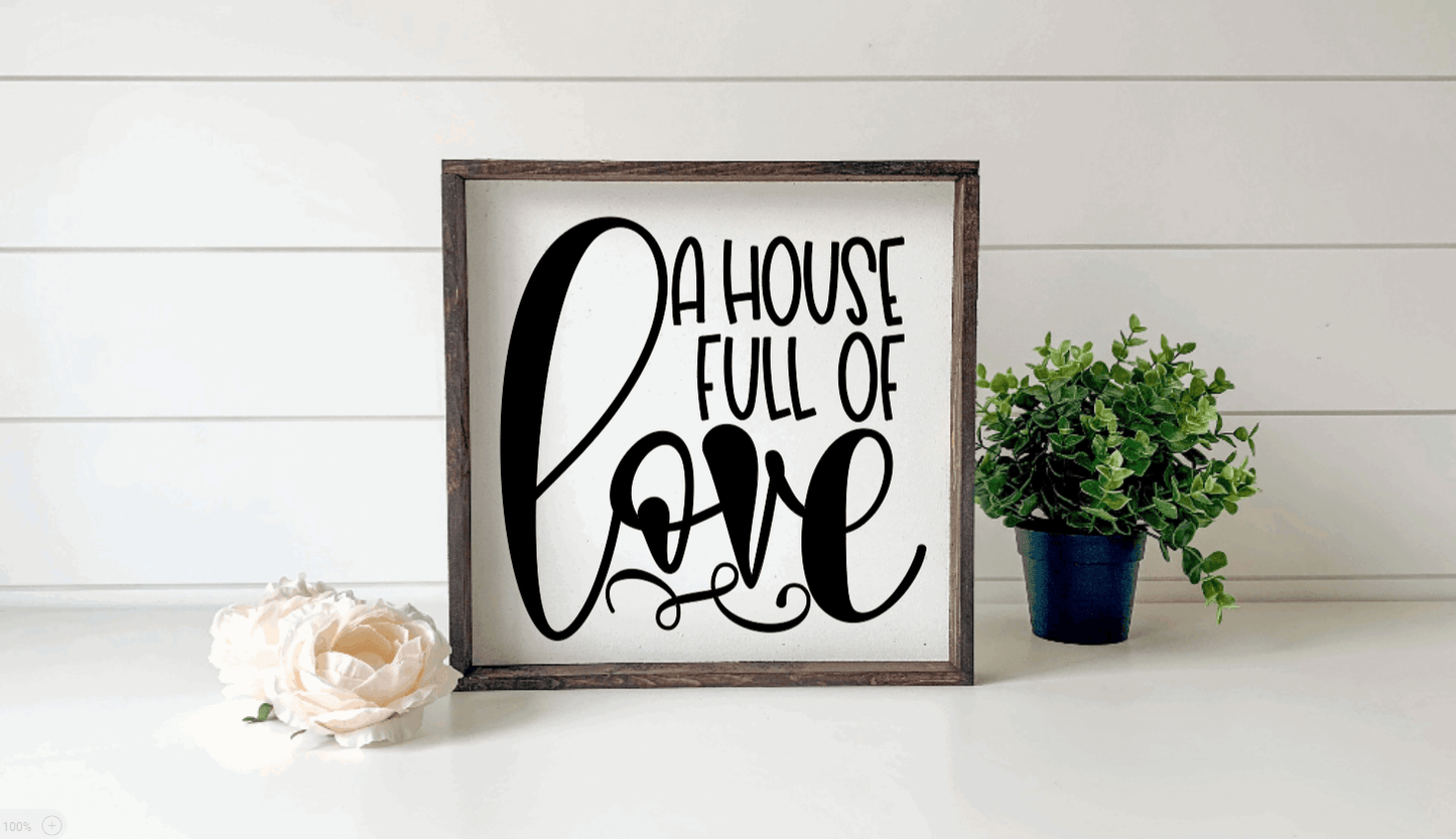 Purple LadyBug Decor Sign A House full of Love Wood Sign | Handmade Wood Sign
