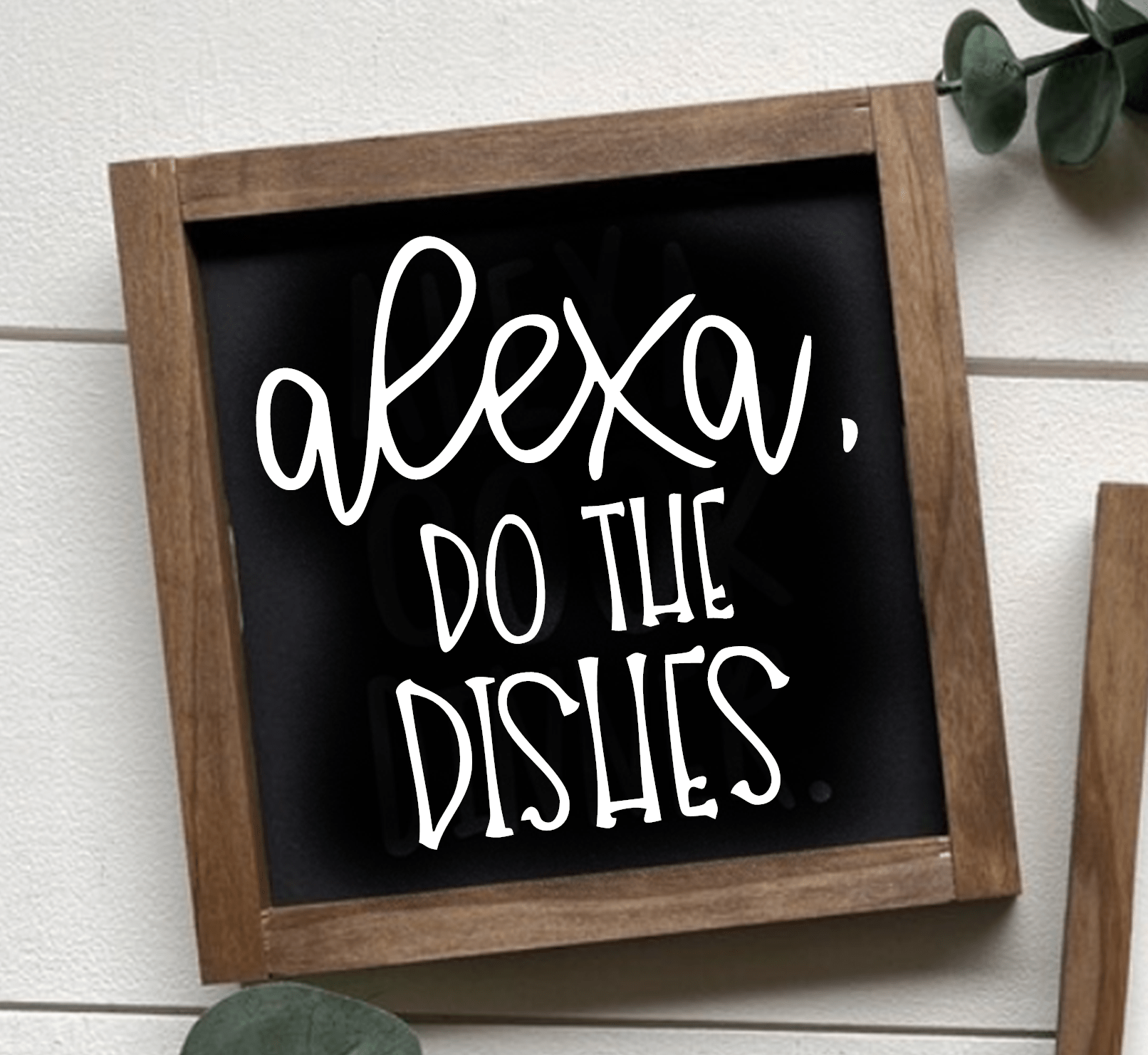 Purple LadyBug Decor Sign Alexa, Do The Dishes Framed Wood Sign | Handcrafted Sign