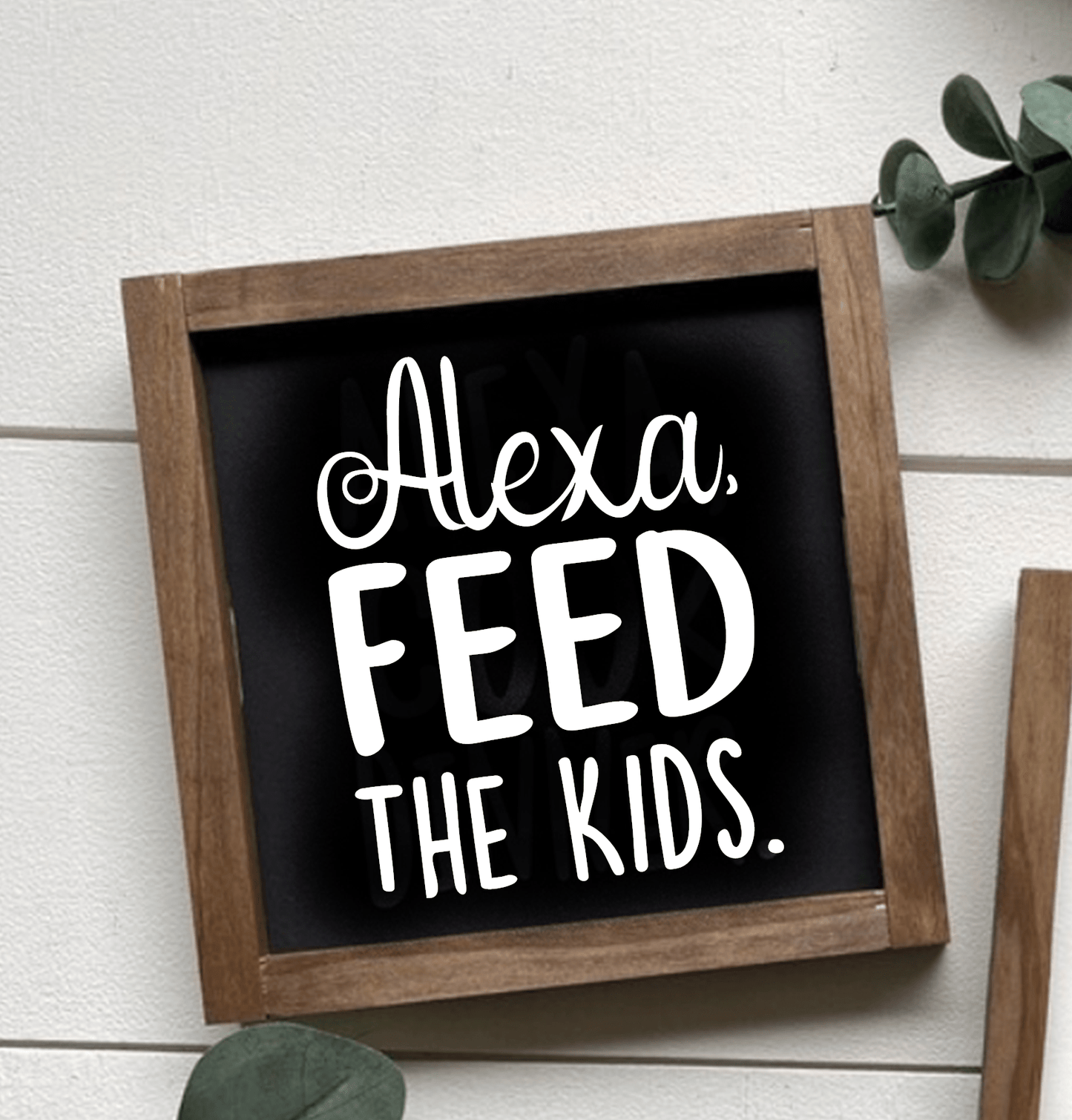 Purple LadyBug Decor Sign Alexa, Feed The Kids Framed Wood Sign | Handcrafted Sign