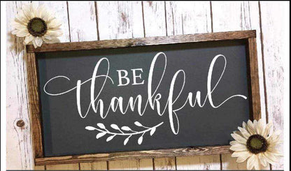 Purple LadyBug Decor Sign Be Thankful Wood Sign