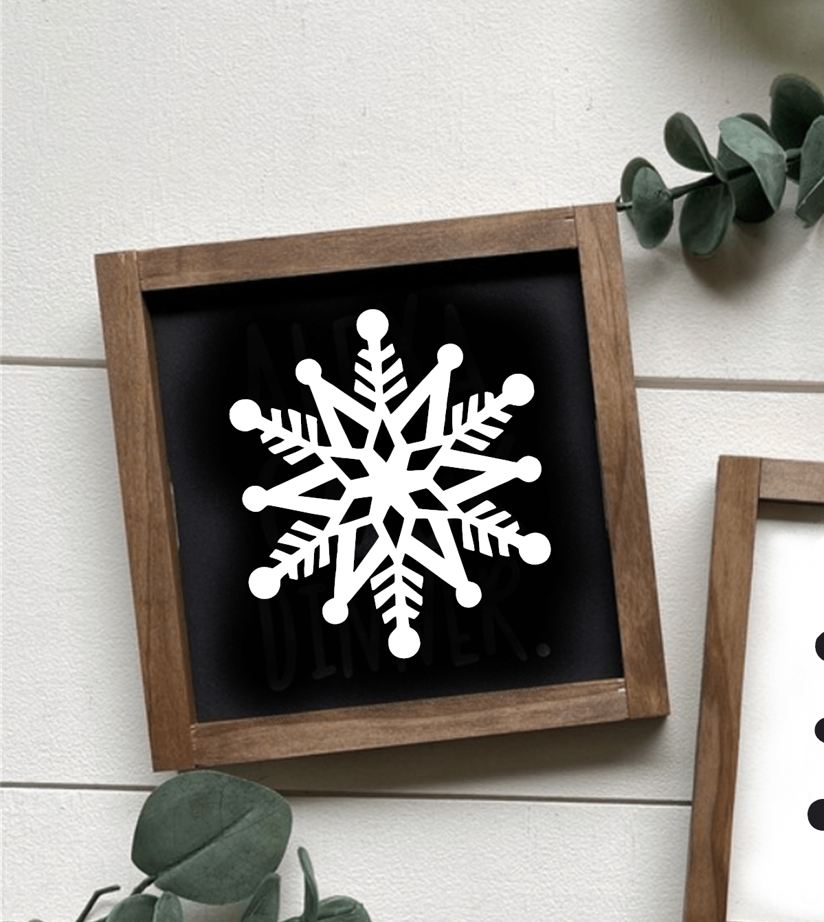 Purple LadyBug Decor Sign Framed Snowflake Shelf Sitters | Wood Signs