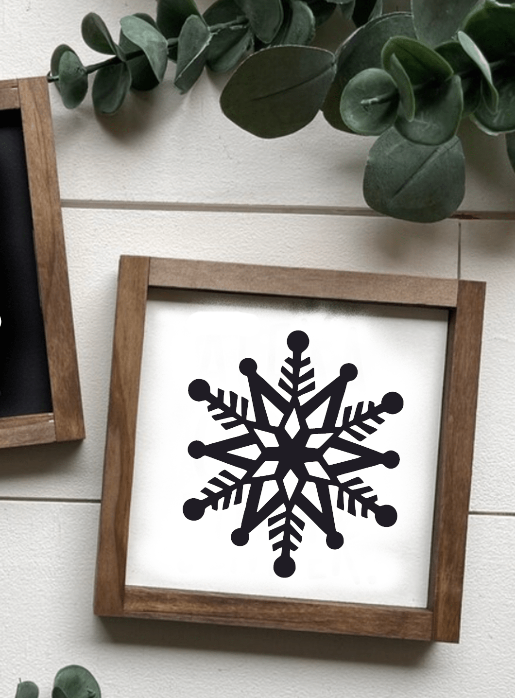 Purple LadyBug Decor Sign Framed Snowflake Shelf Sitters | Wood Signs