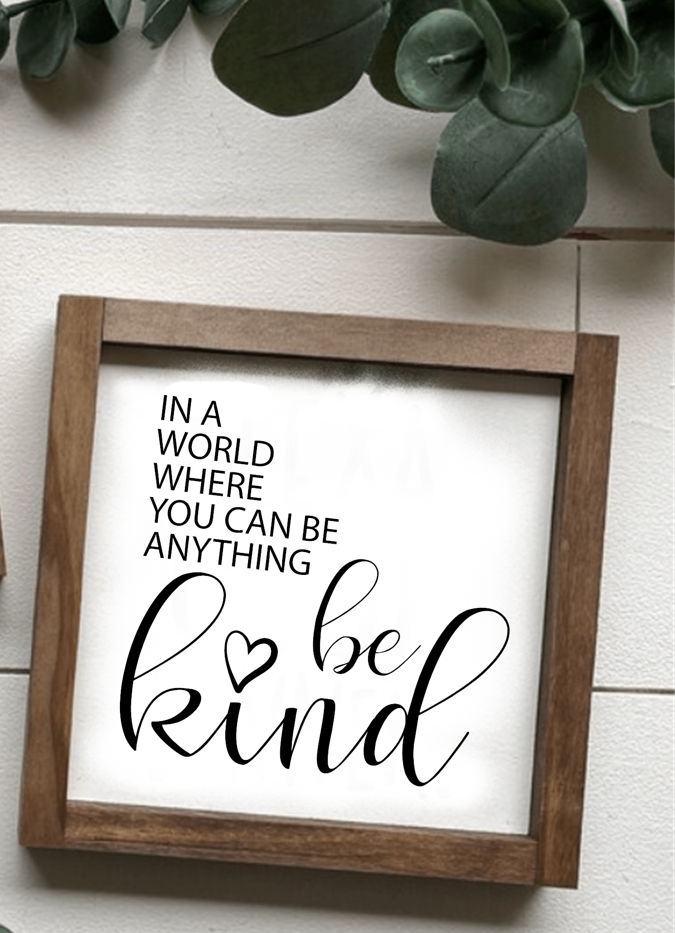 Purple LadyBug Decor Sign In a World where you can be Anything Be Kind Framed Wood Sign | Handcrafted Sign