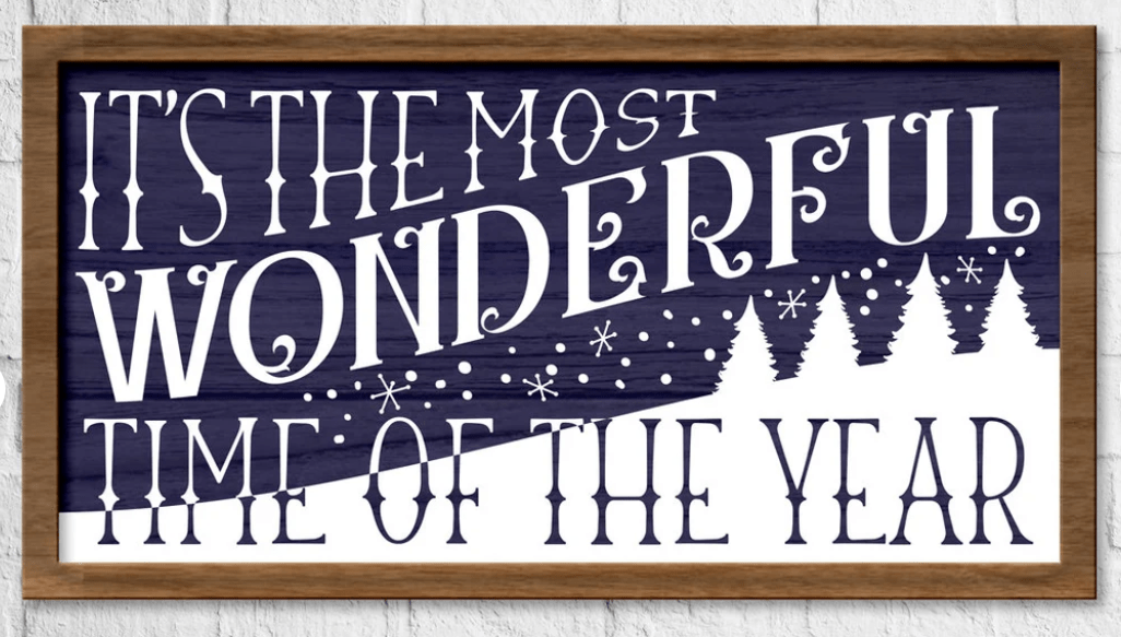 Purple LadyBug Decor Sign It's the Most Wonderful Time of the Year | Framed Wood Sign