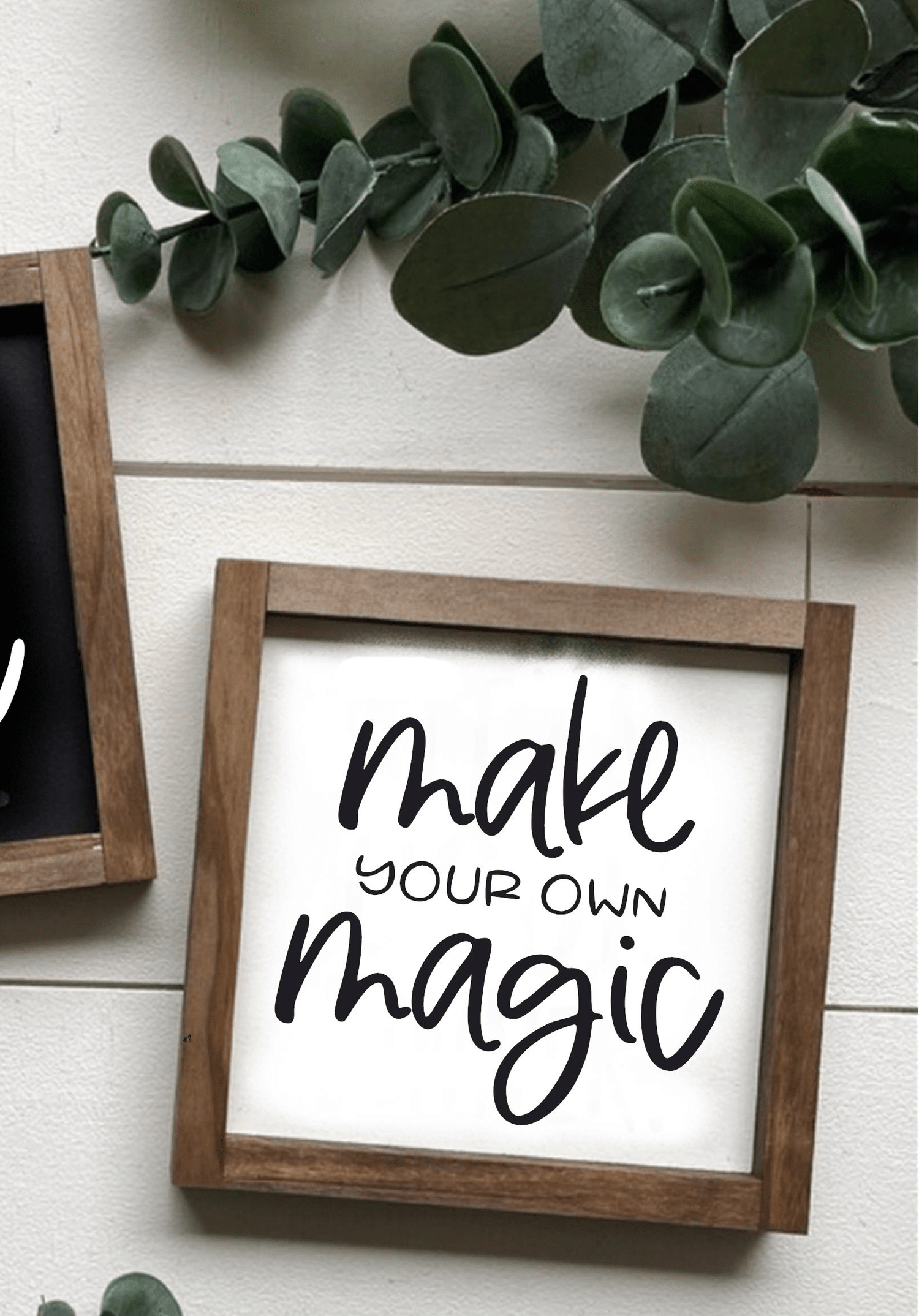 Purple LadyBug Decor Sign Make Your Own Magic Framed Wood Sign