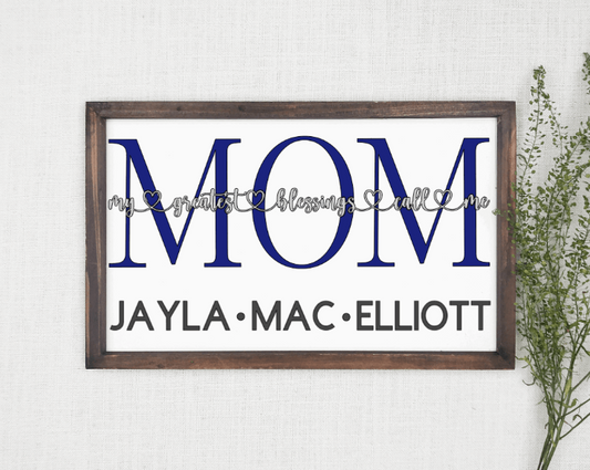 Purple LadyBug Decor Sign My Greatest Blessings Call Me Mom - Wood Sign