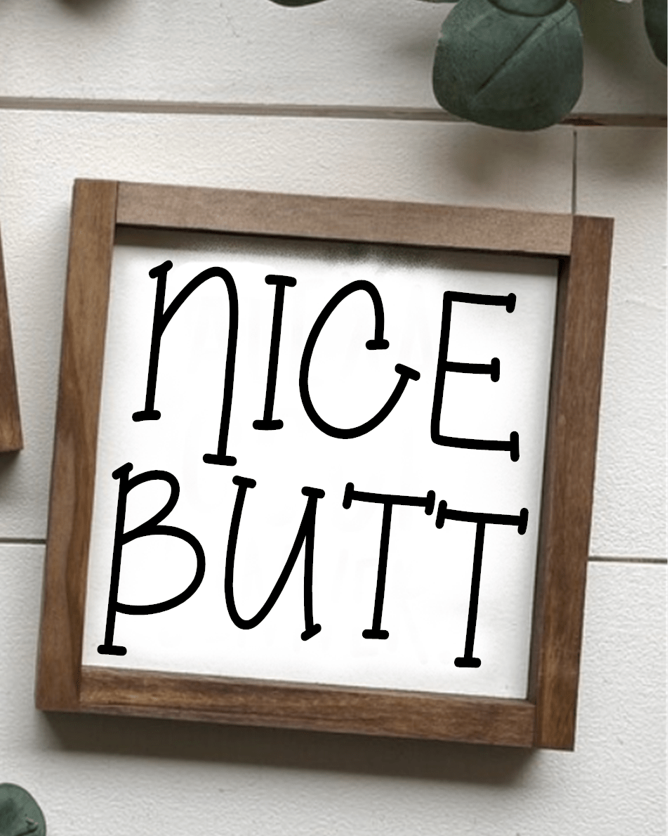Purple LadyBug Decor Sign Nice Butt Framed Wood Sign | Handcrafted Sign