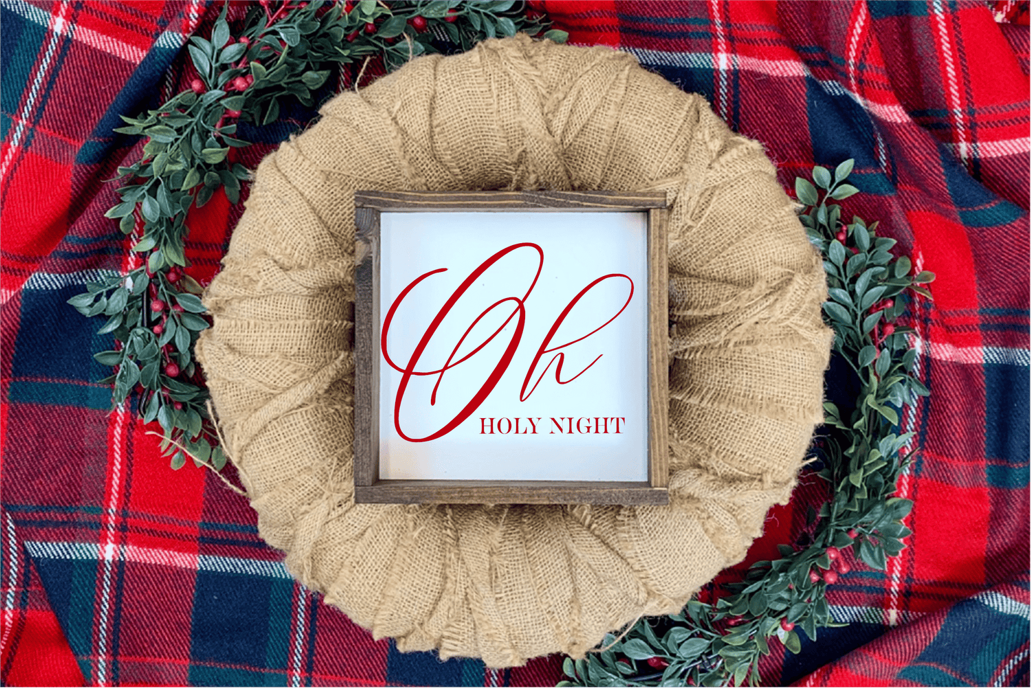 Purple LadyBug Decor Sign Oh Holy Night Christmas Wood Sign | Handmade Sign