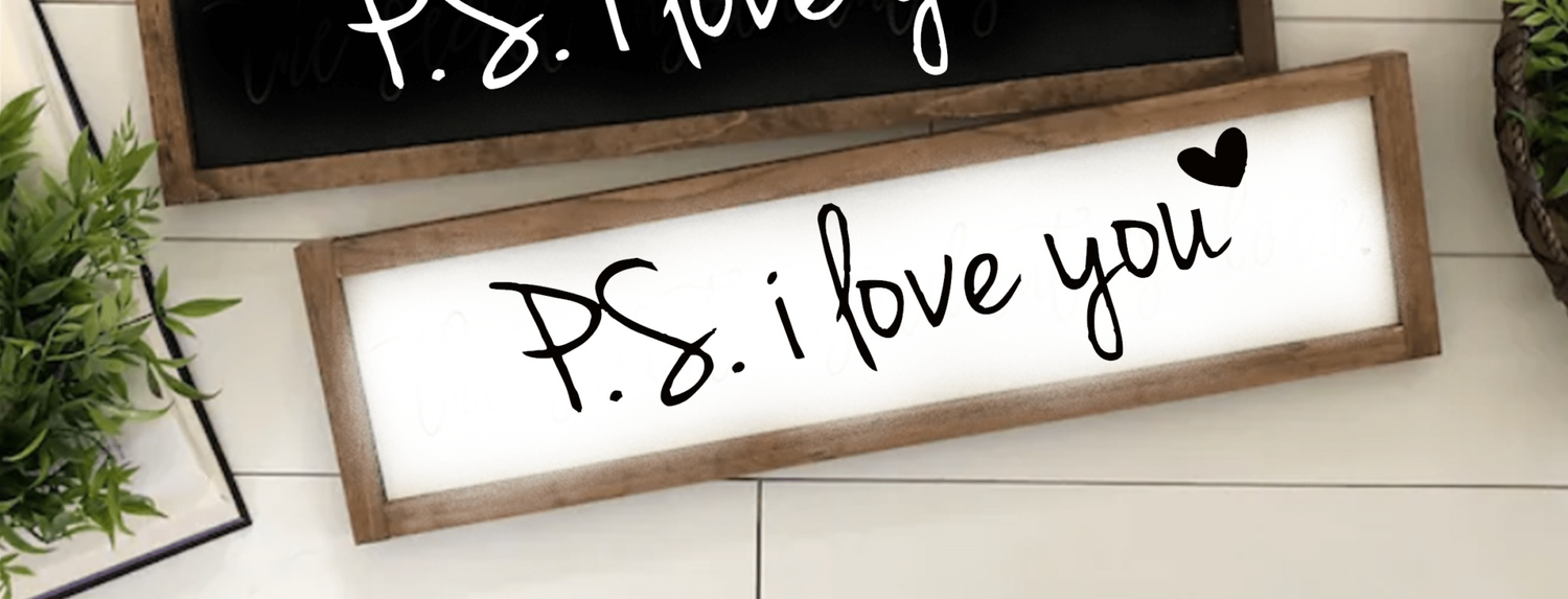 Purple LadyBug Decor Sign P S I Love You Farmhouse sign - Handcrafted Wood Sign