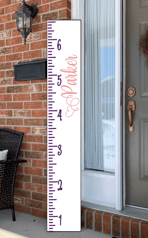 Purple LadyBug Decor Sign Personalized Measuring Stick Growth Chart