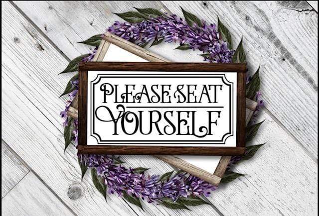 Purple LadyBug Decor Sign Please Seat Yourself Bathroom sign