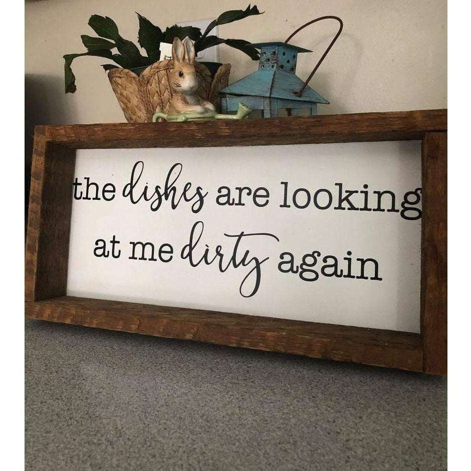 Purple LadyBug Decor Sign 'The Dishes are Looking at me Dirty Again'  Wood Sign