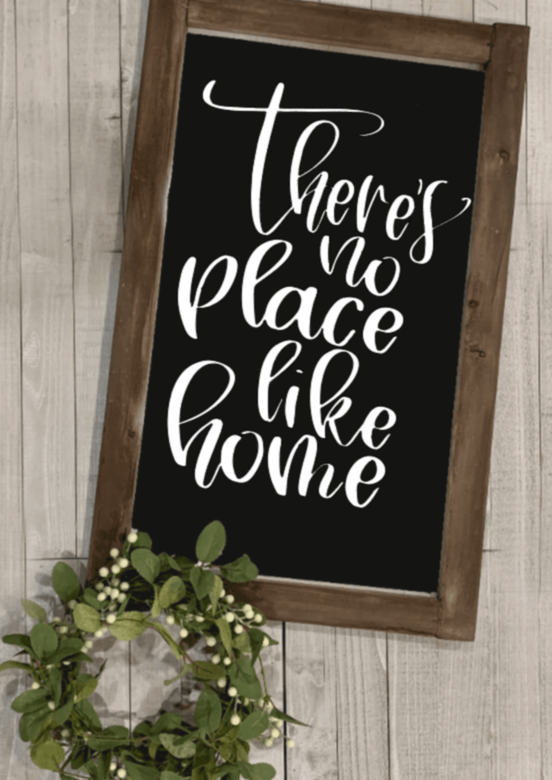Purple LadyBug Decor Sign There is no Place like Home Farmhouse Wood Sign