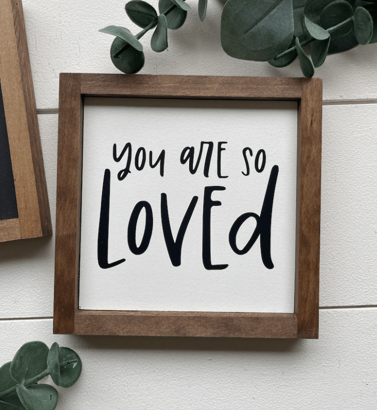 Purple LadyBug Decor Sign You  Are Loved Sign | Inspirational Sign