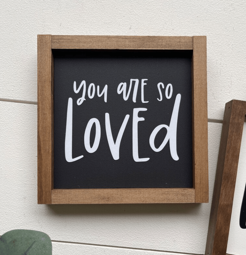 Purple LadyBug Decor Sign You  Are Loved Sign | Inspirational Sign