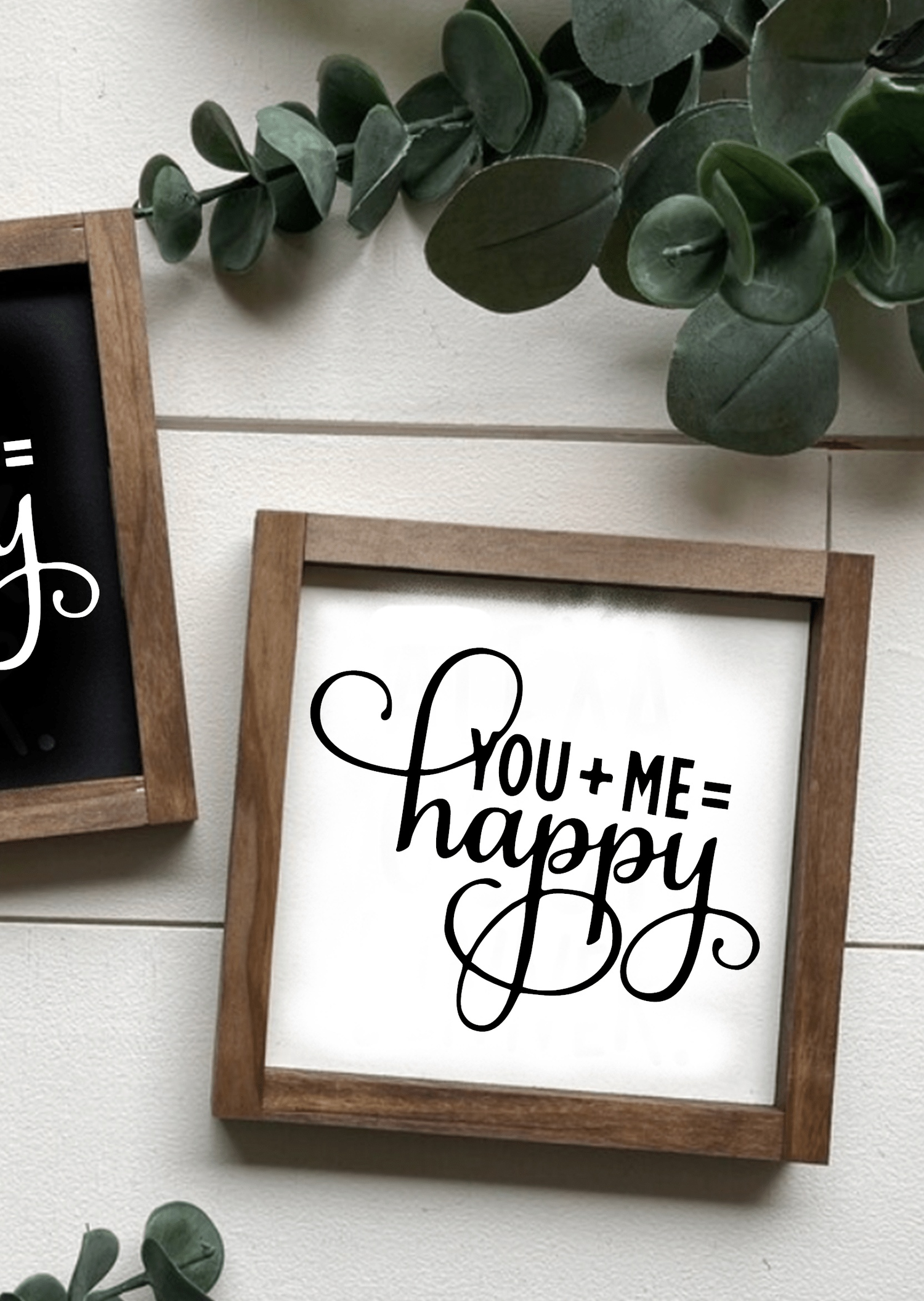 Purple LadyBug Decor Sign You Plus Me Equals Happy Framed Wood Sign | Handcrafted Sign