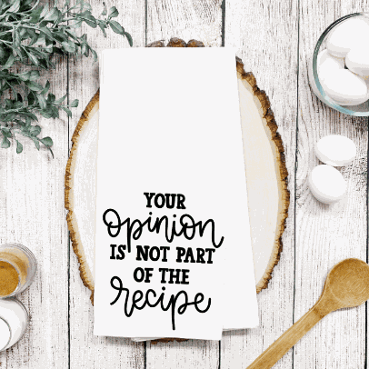 Purple LadyBug Decor Tea Towel Your Opinion is not part of the Recipe -  Tea Towel