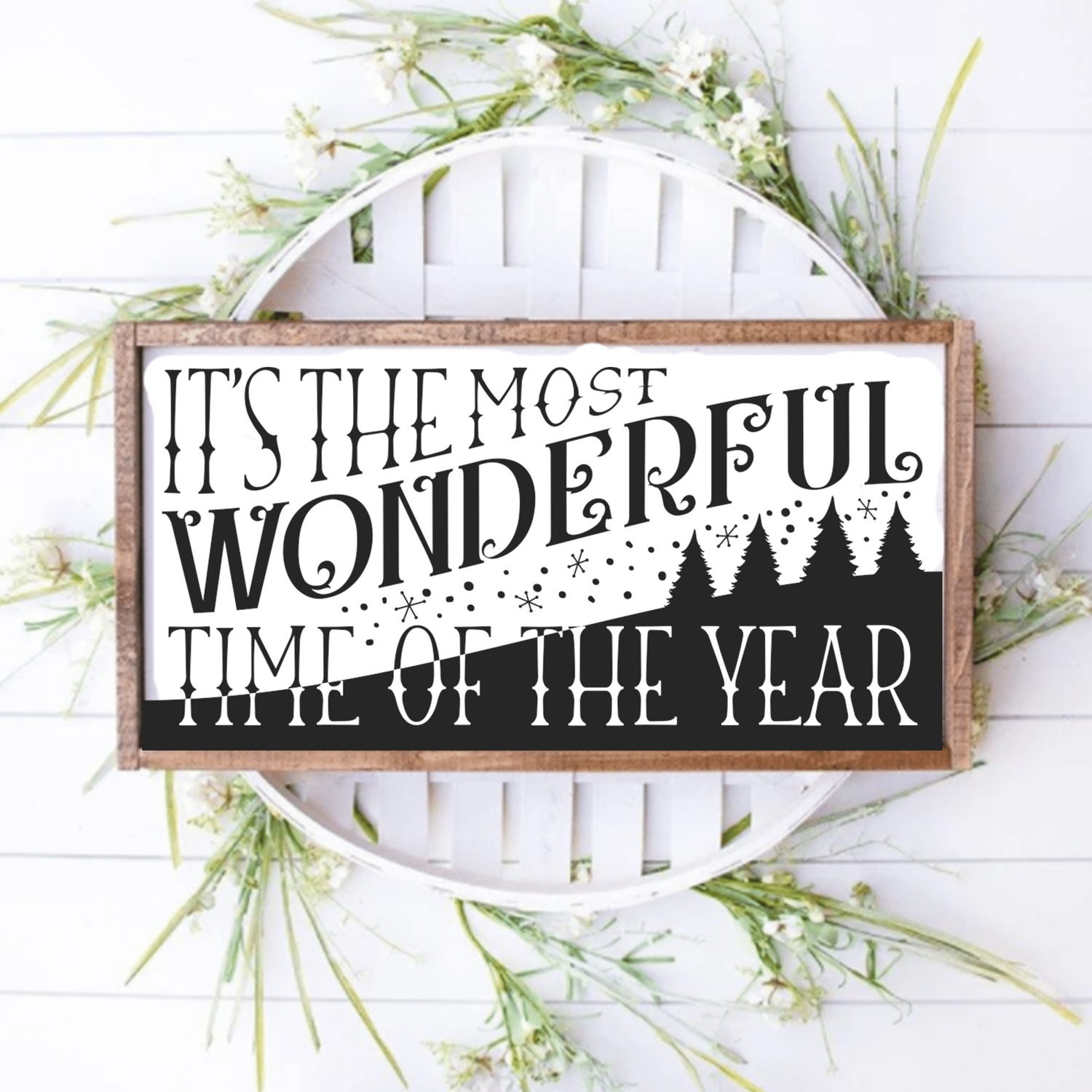 Purple LadyBug Decor Sign It's the Most Wonderful Time of the Year | Framed Wood Sign